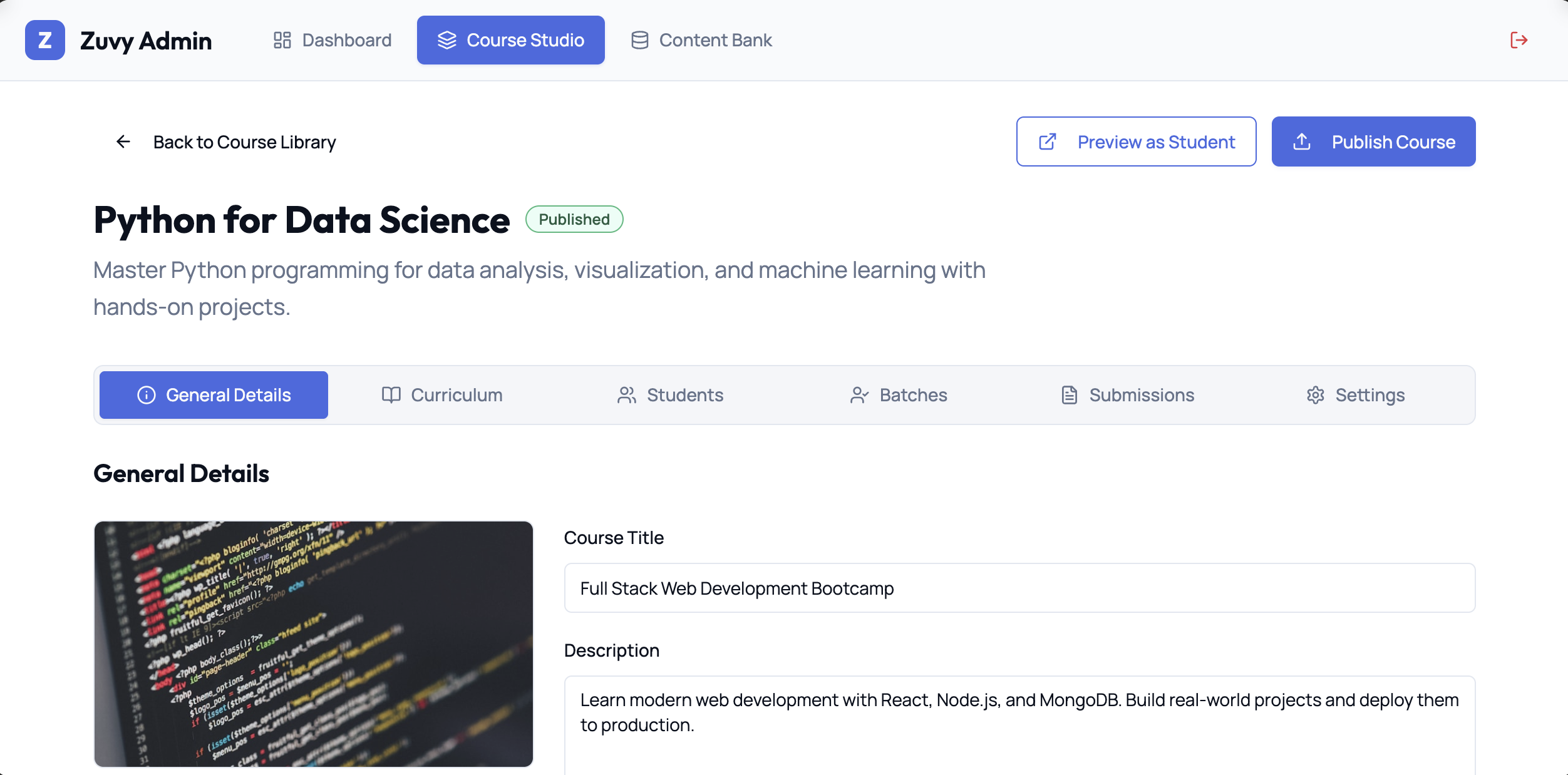 Course Creation Studio